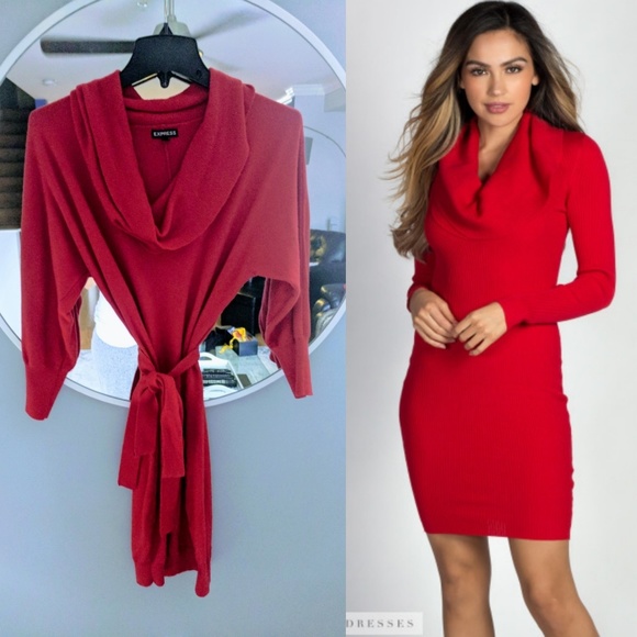 express red sweater dress